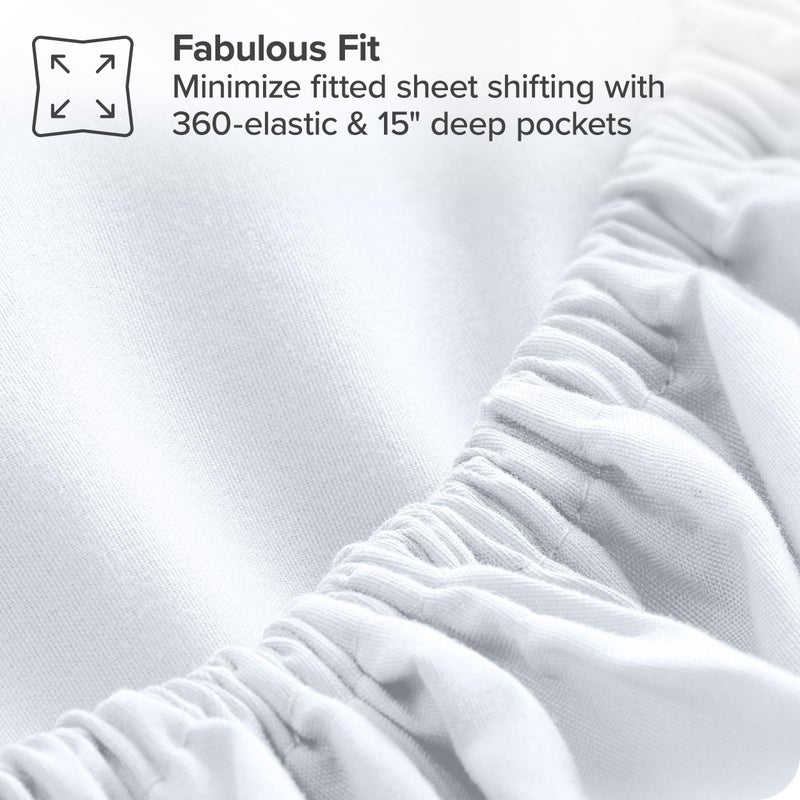 Bare Home Bed-in-A-Bag 7 Piece Comforter & Sheet Set - Queen - Goose Down Alternative - Ultra-Soft 1800 Premium - Bedding Set (Queen, White/White) - Image 4